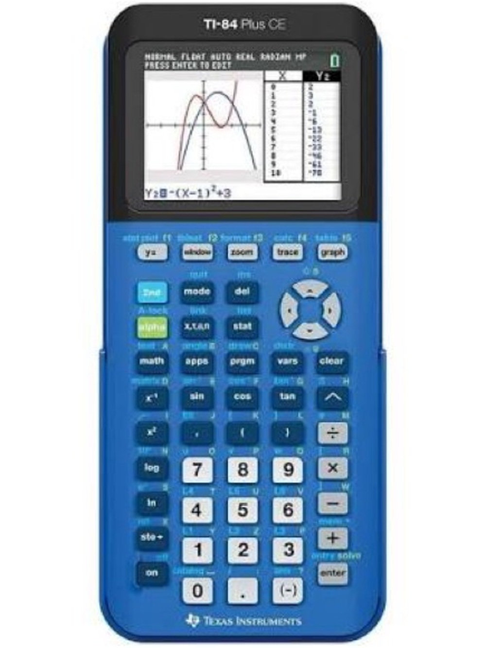 Texas Instruments TI-84 Plus CE Graphing Calculator in Blue